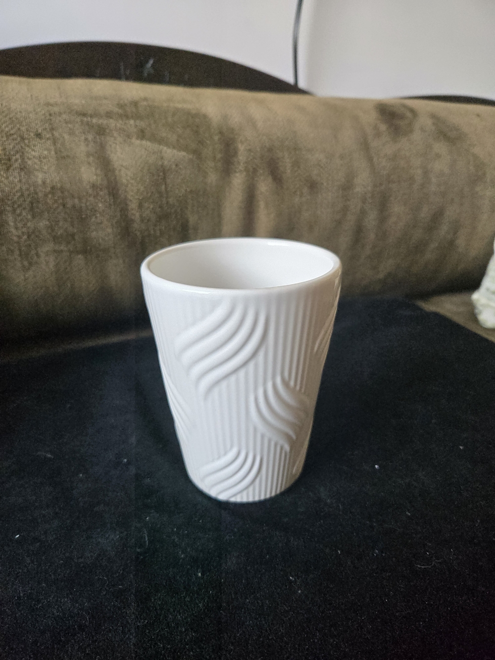 Textured White Ceramic Planter